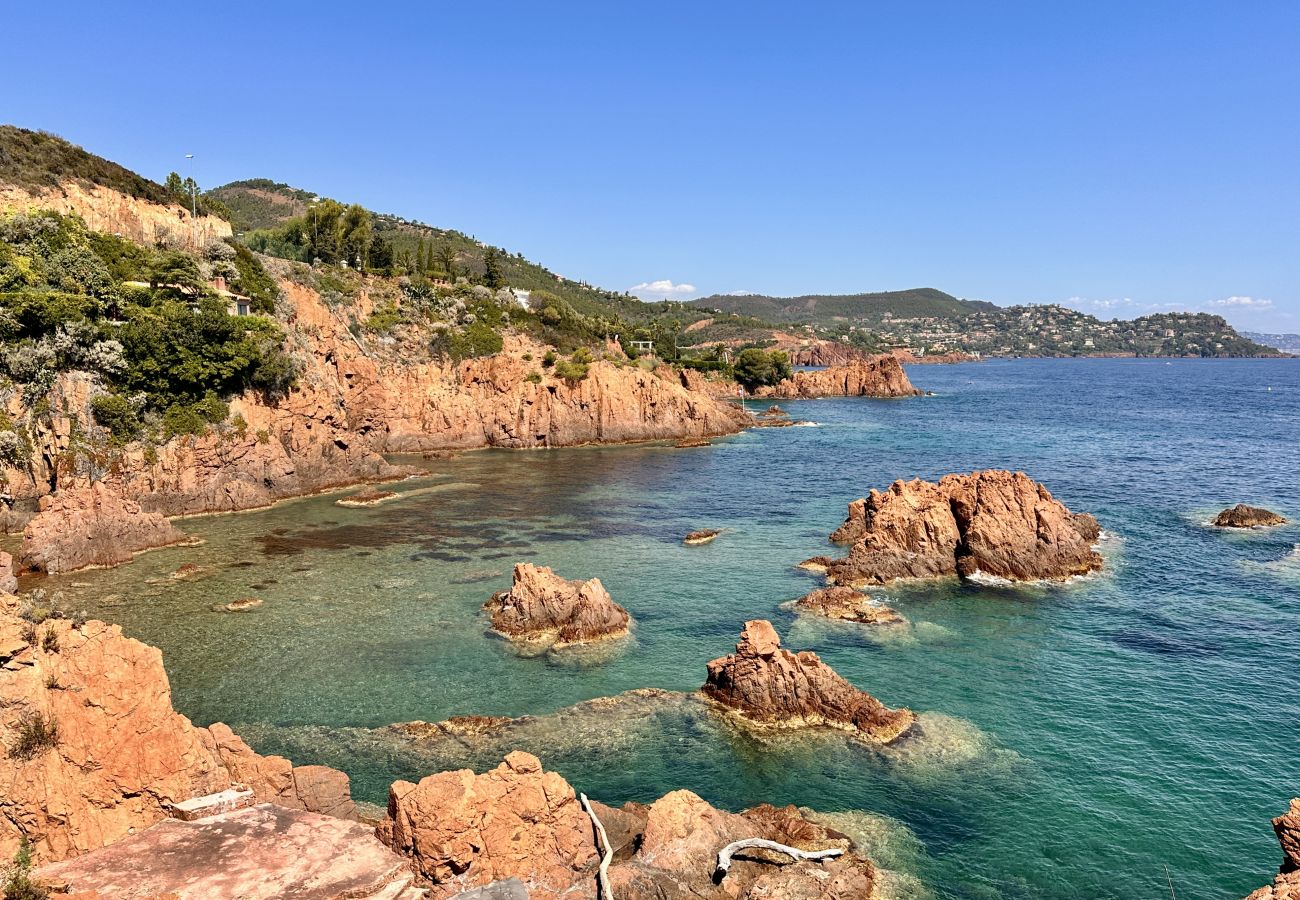 Appartement Cannes vue mer, pieds dans l'eau, piscine